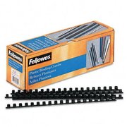 Fellowes Fellowes 52325 Plastic Comb Bindings  3/8   55-Sheet Capacity  Black  100 per Pack 52325